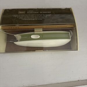 Vintage Sears Electric Scissors 2-Speed W/Built In Light & Original Case Works!